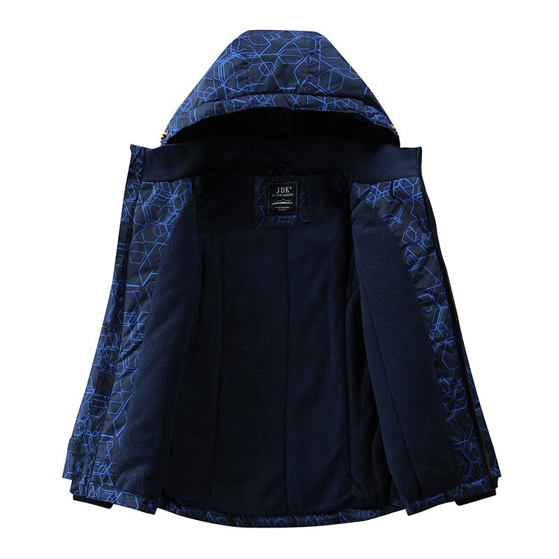 Bērnu ziemas jakas Ūdensnecaurlaidīgas vēja necaurlaidīgas zēnu jakas ar kapuci Bērnu virsdrēbes Mēteļi Apģērbi 7-16 gadiem