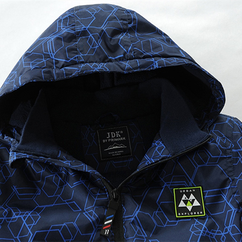 Bērnu ziemas jakas Ūdensnecaurlaidīgas vēja necaurlaidīgas zēnu jakas ar kapuci Bērnu virsdrēbes Mēteļi Apģērbi 7-16 gadiem