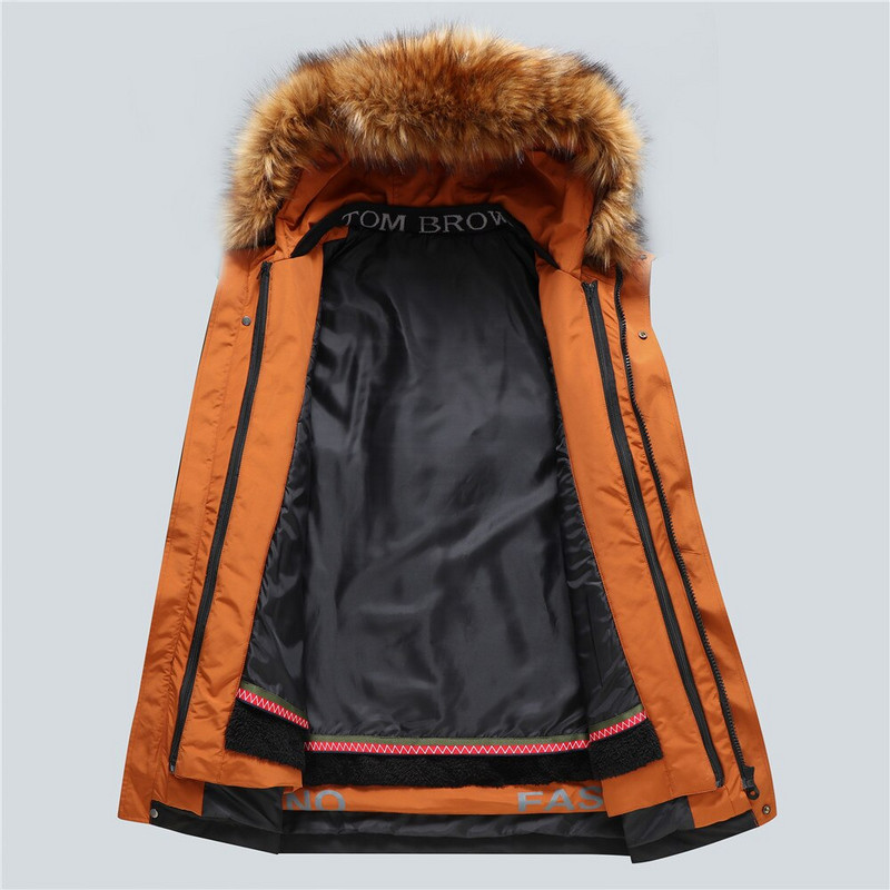 Ziemas vīriešu imitācija Trušu kažokādas odere Parka Bieza Silta Augstas Kvalitātes Jaka Noņemama Kažokādas Apkakles Mēteļi Plus Liels Izmērs 10XL