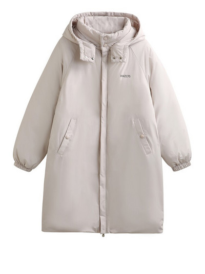 Sieviešu ziemas dūnu jaka ar kapuci Sieviešu rudens garš mētelis Lielizmēra korejiešu modes ikdienišķs rāvējslēdzējs Sieviešu Parkas Sniega silts virsdrēbes