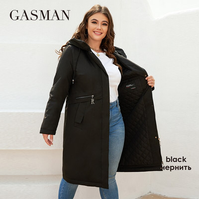 GASMAN Jauna sieviešu jaka pavasara 2022 gara Fashion casual vidukļa parka Vēju necaurlaidīga silta plāna kokvilna Sieviešu mētelis virsdrēbes 8284