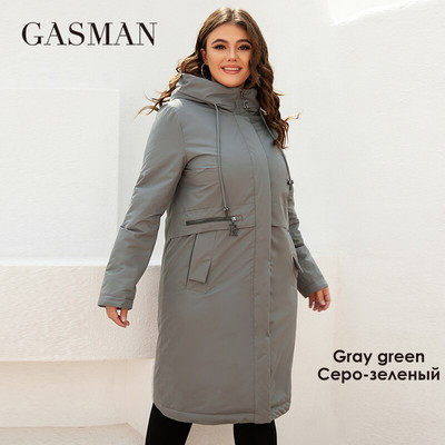 GASMAN Jauna sieviešu jaka pavasara 2022 gara Fashion casual vidukļa parka Vēju necaurlaidīga silta plāna kokvilna Sieviešu mētelis virsdrēbes 8284