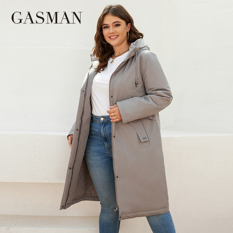 GASMAN Nova ženska jakna proljeće 2022., duga, modna, ležerna parka do struka, otporna na vjetar, topli tanki pamuk Ženski kaput gornje odjeće 8284