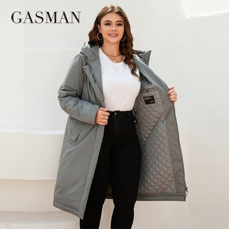 GASMAN Nova ženska jakna proljeće 2022., duga, modna, ležerna parka do struka, otporna na vjetar, topli tanki pamuk Ženski kaput gornje odjeće 8284