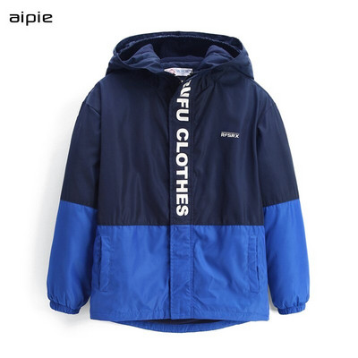 Παιδικά μπουφάν συνονθύλευμα χρώματος φλις με κουκούλα για αγόρια παλτό για 7-16 ετών Παιδικά εξωτερικά ρούχα