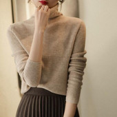 Φθινοπωρινό Χειμωνιάτικο Πλεκτό Γυναικείο Πουλόβερ Ζεστό Μακρυμάνικο Λεπτό Μασίφ Πουλόβερ Ζιόν Πουλόβερ Μάλλινο Παχύ Πουλόβερ 23776