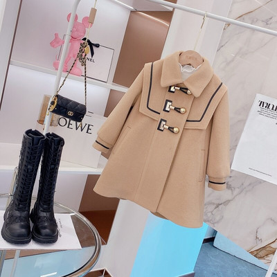 Baby Girl Boy Vintage Vilnas jaka Ziemas pavasaris Rudens Bērnu mētelis Tvīda Boutique virsdrēbes Vienkrāsains bērnu apģērbs 3-14G