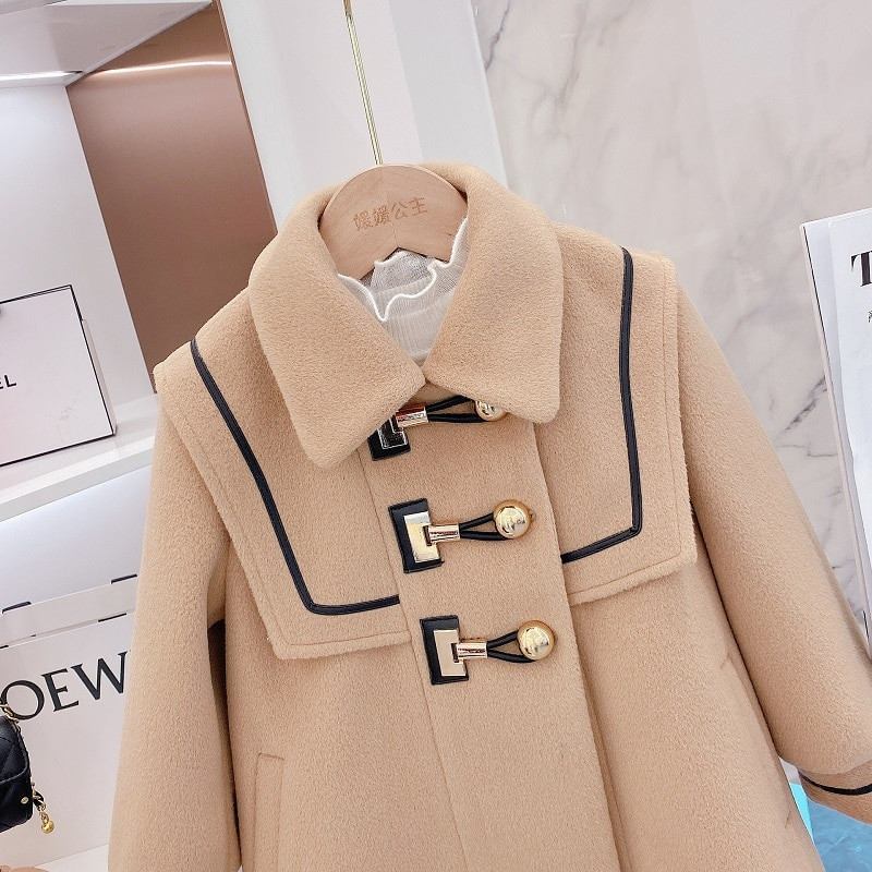 Βρεφικό κορίτσι Αγόρι Vintage μάλλινο μπουφάν Χειμερινό φθινόπωρο Παιδικό παλτό Tweed Boutique μονόχρωμα βρεφικά ρούχα 3-14Y