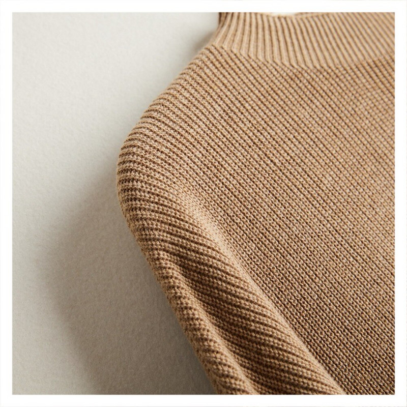 Statīvs apaļš kakla brīvs džemperis Sieviešu zīda kašmira maisījuma džemperis ar garām piedurknēm Zīdkoka zīda vienkrāsains retro džemperis