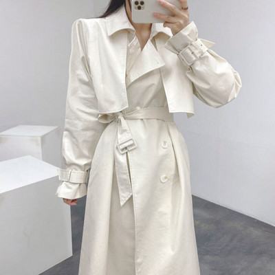 [EWQ] Jednoredno kopčanje, modni trend dugih rukava, ženska odjeća, korejski šik ženski trenčkot, vanjska odjeća, jesenska vjetrovka 2022.