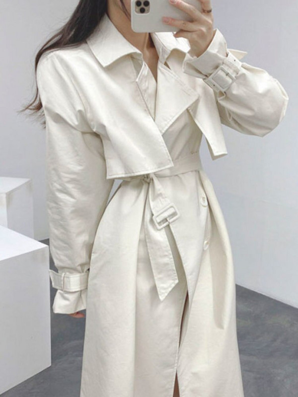 [EWQ] Jednoredno kopčanje, modni trend dugih rukava, ženska odjeća, korejski šik ženski trenčkot, vanjska odjeća, jesenska vjetrovka 2022.