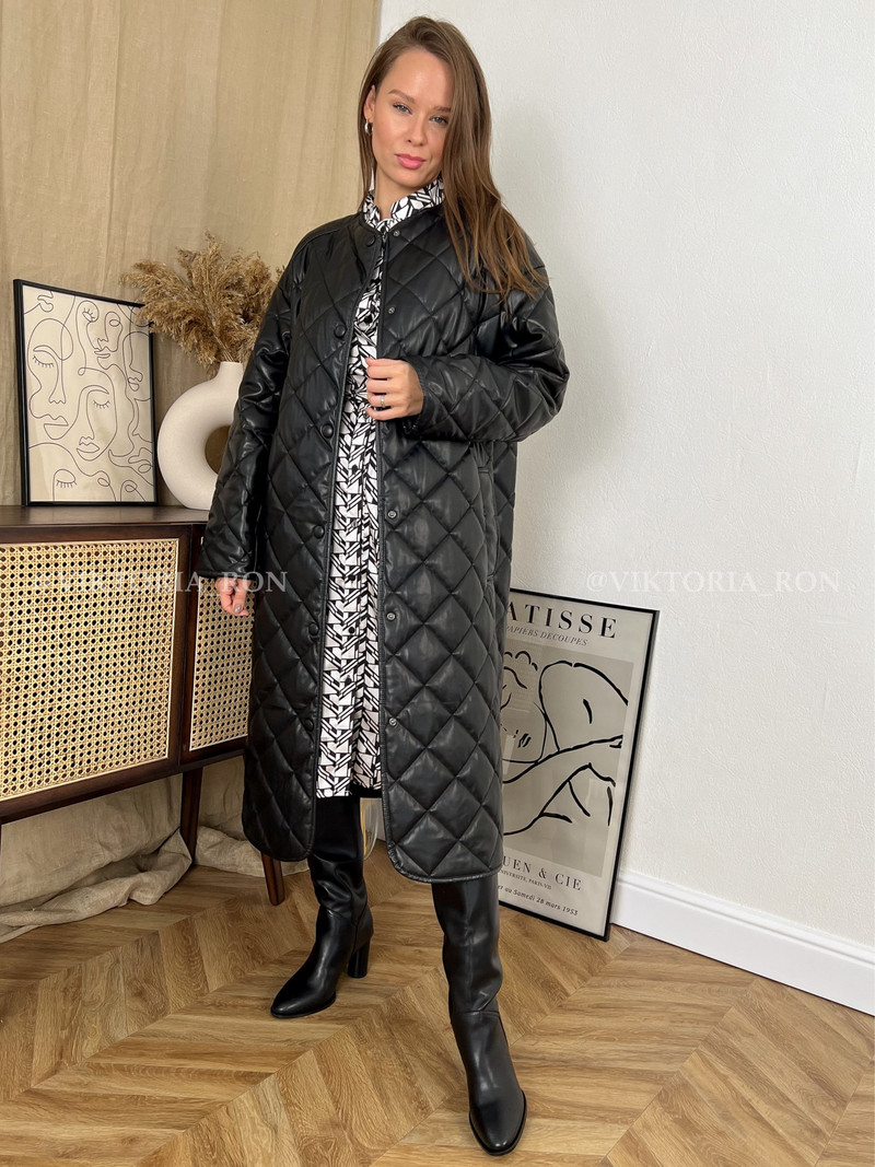 Jauns 2022. gada ziemas mētelis, sieviete Parkas, ikdienas mākslīgā PU ādas polsterēta jaka Argyle ar vienu pogu, garš ādas mētelis, virsjaka trf