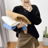 Γυναικείο πουλόβερ από 100% αγνό μαλλί κασμίρ, πουλόβερ με γιακά O casual πλεκτό τοπ φθινόπωρο και χειμώνα χαλαρό πουλόβερ μόδας κορεατικής έκδοσης