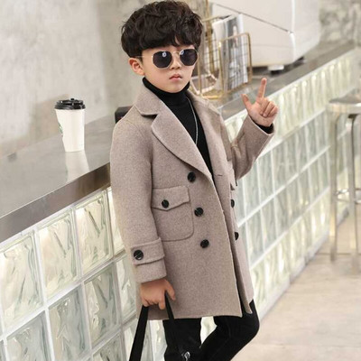 Παιδικό χειμωνιάτικο μπουφάν 2021 Νέα γκρι ρούχα για αγόρια Βαμβακερή φόδρα Μάλλινα ρούχα Φλις φθινοπωρινά εξωτερικά πλεκτά 4-12 ετών