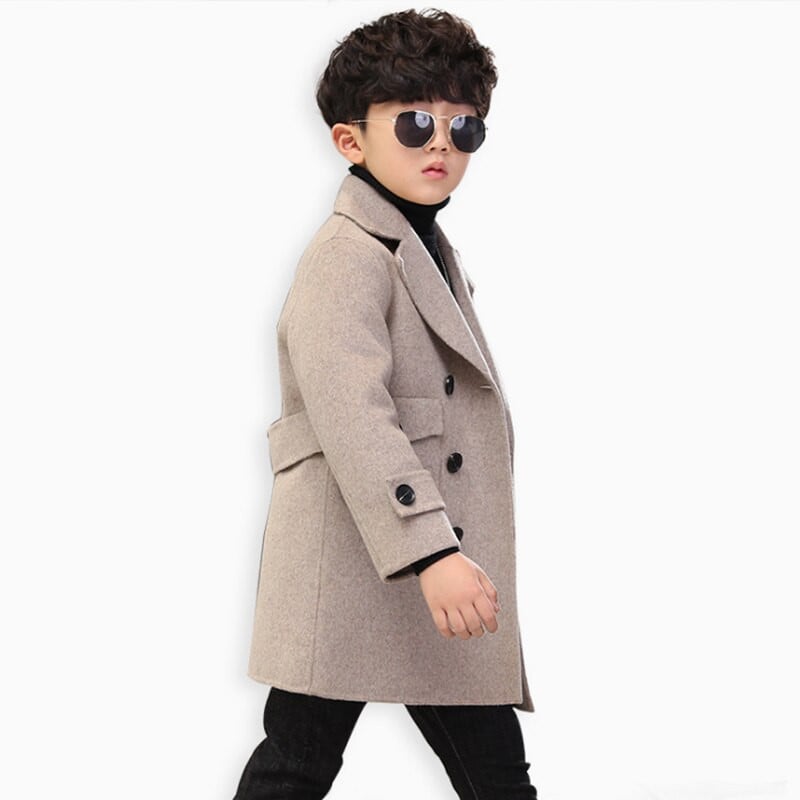 Παιδικό χειμωνιάτικο μπουφάν 2021 Νέα γκρι ρούχα για αγόρια Βαμβακερή φόδρα Μάλλινα ρούχα Φλις φθινοπωρινά εξωτερικά πλεκτά 4-12 ετών