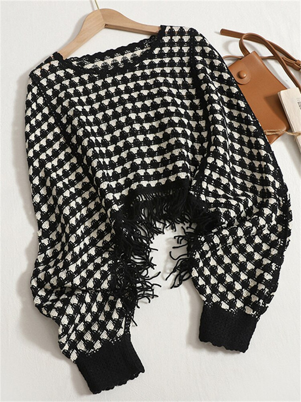 Yitimoky džemperis Sieviešu džemperis korejiešu modes izliekti topi pušķi ar garām piedurknēm retro trikotāžas apģērbi 2022. gada rudens ziema