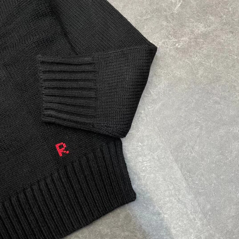 2022 RL Bear πουλόβερ Γυναικεία χειμερινά ρούχα Ανδρικά μανίκια μόδας πλεκτό Unisex πουλόβερ με ζιβάγκο μαλλί + παλτό κασμίρ