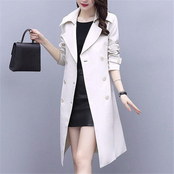 Casual Thin Trench Coat Γυναικείο βρετανικό στιλ Πανωφόρι χιτώνα μέσης Μεσαίου μήκους Λεπτό αντιανεμικό παλτό Ανοιξιάτικο γυναικείο αντιανεμικό παλτό