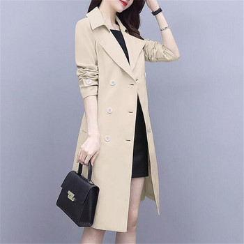 Casual Thin Trench Coat Γυναικείο βρετανικό στιλ Πανωφόρι χιτώνα μέσης Μεσαίου μήκους Λεπτό αντιανεμικό παλτό Ανοιξιάτικο γυναικείο αντιανεμικό παλτό