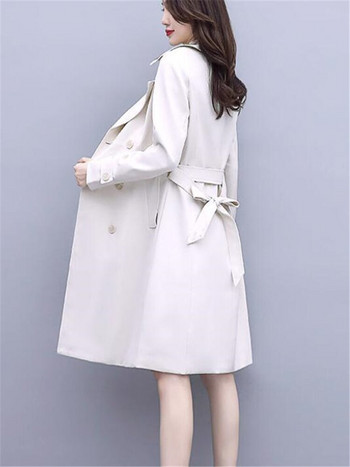 Casual Thin Trench Coat Γυναικείο βρετανικό στιλ Πανωφόρι χιτώνα μέσης Μεσαίου μήκους Λεπτό αντιανεμικό παλτό Ανοιξιάτικο γυναικείο αντιανεμικό παλτό