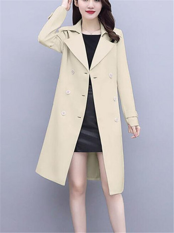 Casual Thin Trench Coat Γυναικείο βρετανικό στιλ Πανωφόρι χιτώνα μέσης Μεσαίου μήκους Λεπτό αντιανεμικό παλτό Ανοιξιάτικο γυναικείο αντιανεμικό παλτό