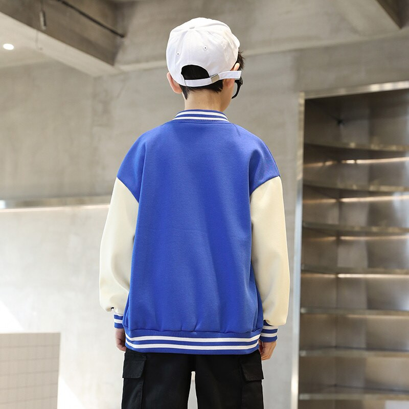Jauns rudens pavasara zēnu mētelis ikdienas sporta jaka zēniem ikdienas bērnu apģērbi bērnu apģērbi vēstules beisbola formas tērps 5-14 g.