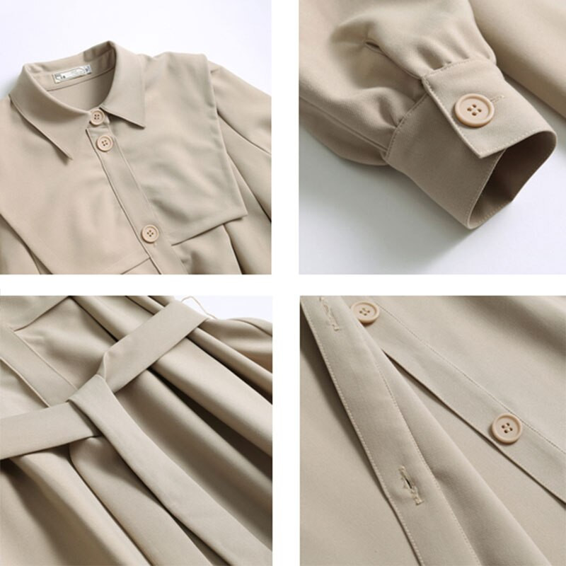 Trench női egysoros, hosszú, egyenes irodai női öv vékony, elegáns felöltő tavaszi szabadidő Stílusos laza utcai ruházat elegáns