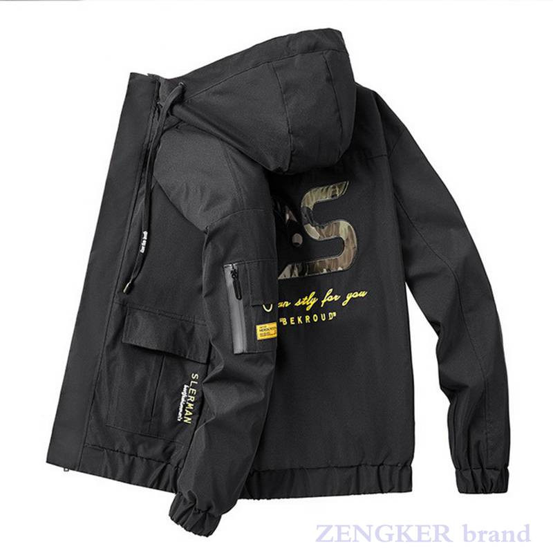 Μπουφάν Ανδρικά Ανοιξιάτικα Φθινοπωρινά Ρούχα Top Trend Ανδρικά Ανοιξιάτικα Plus Size με κουκούλα Νέο Ανδρικό Αθλητικό Casual Jacket 8XL 9XL