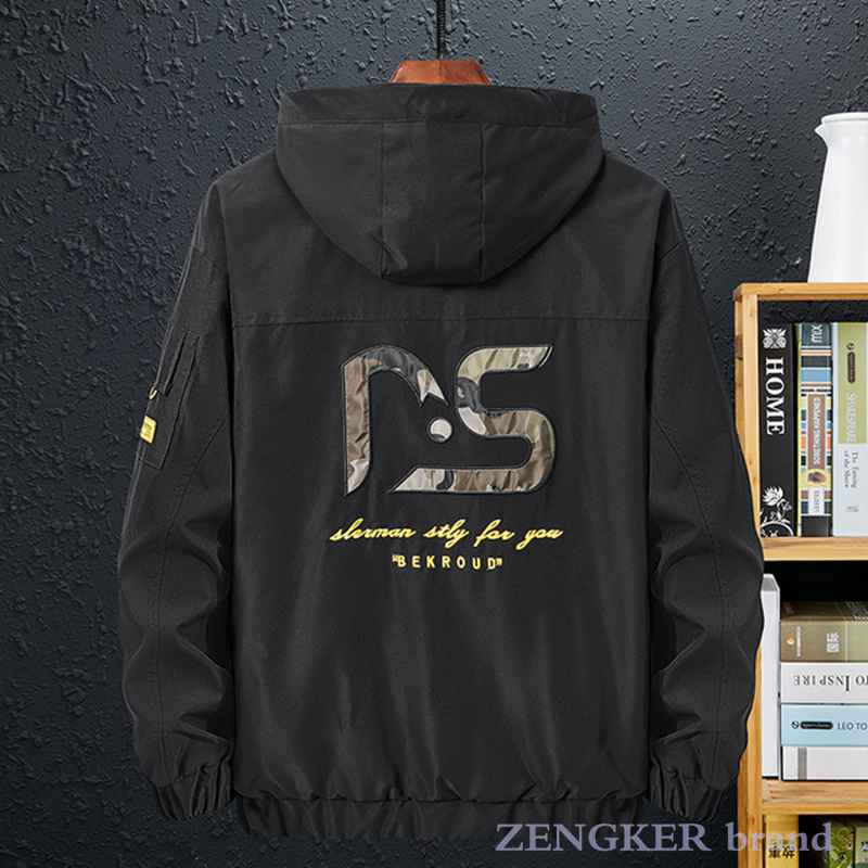 Μπουφάν Ανδρικά Ανοιξιάτικα Φθινοπωρινά Ρούχα Top Trend Ανδρικά Ανοιξιάτικα Plus Size με κουκούλα Νέο Ανδρικό Αθλητικό Casual Jacket 8XL 9XL