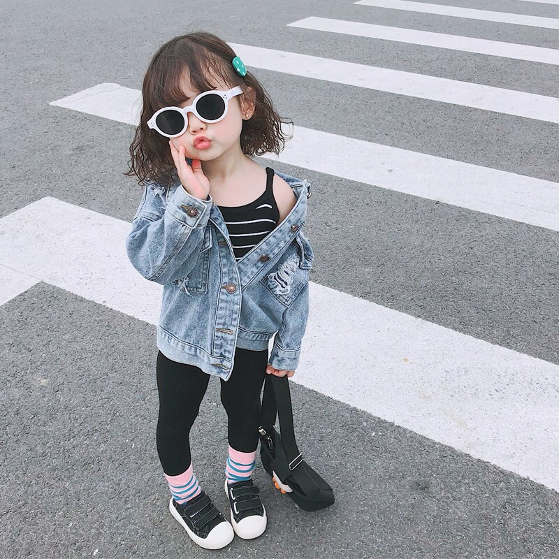 Thunderers Pavasara Rudens Bērnu Jaka Meitenēm Izplēsts Holes Bērni Džinsi Mēteļi Zēni Meitenes Demin Virsdrēbes Kostīms 24M-7Y