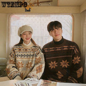 Χονγκ Κονγκ Μαλακά Πλεκτά Φόρεμα Ζευγαριού Χαλαρό Τεμπέλικο Στιλ Αρχαία Πουλόβερ Ανδρικά και Γυναικεία ρούχα για το φθινόπωρο και το χειμώνα