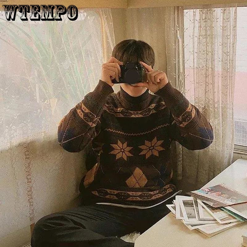 Χονγκ Κονγκ Μαλακά Πλεκτά Φόρεμα Ζευγαριού Χαλαρό Τεμπέλικο Στιλ Αρχαία Πουλόβερ Ανδρικά και Γυναικεία ρούχα για το φθινόπωρο και το χειμώνα