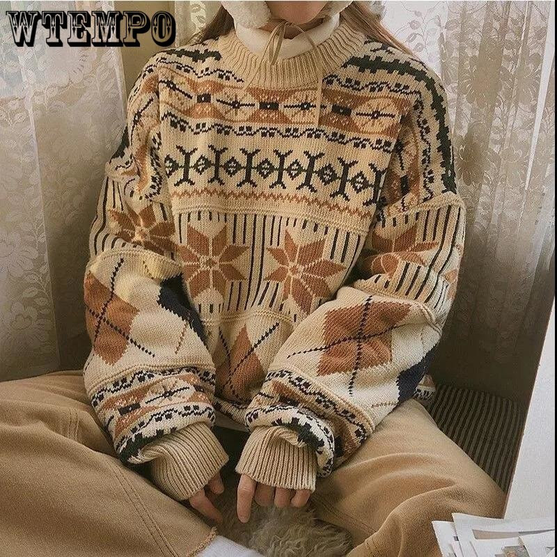 Χονγκ Κονγκ Μαλακά Πλεκτά Φόρεμα Ζευγαριού Χαλαρό Τεμπέλικο Στιλ Αρχαία Πουλόβερ Ανδρικά και Γυναικεία ρούχα για το φθινόπωρο και το χειμώνα