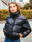 Χειμώνας-30 μοίρες PU Parka Jacket Κομψό χοντρό χειμερινό παλτό Γυναικείο μπουφάν 2022 Δερμάτινο μπουφάν για γυναίκες