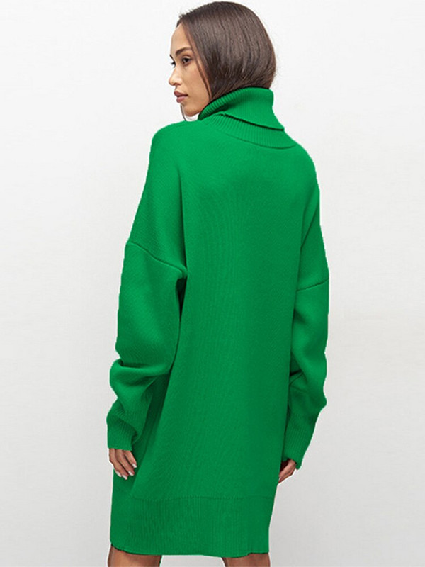 Γυναικείο μακρύ πουλόβερ με ζιβάγκο Γυναικείο πλεκτό πουλόβερ πουλόβερ Casual loose jumper Γυναικείο χειμωνιάτικο πουλόβερ Φόρεμα ζεστό Dames Truien