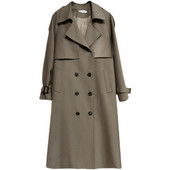 2022. gada jauns vējjaka sieviešu apģērbs, korejiešu elegants pavasara rudens garie mēteļi, jp173