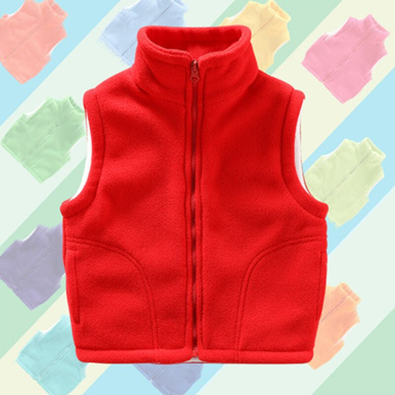 Pusaudžu Virsdrēbes Vestes Bezpiedurknēm Jakas Bērnu Veste zēnam Meitenei Polar Fleece Baby Bērnu Veste Silta Ziemas 100-150cm