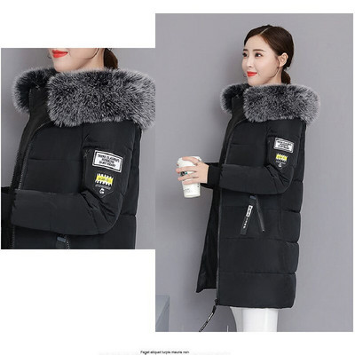 2021 Χειμερινό μπουφάν με κουκούλα με γούνινο γιακά Γυναικεία παλτό πάρκα υψηλής ποιότητας Γυναικεία λεπτή Paddinh Parka Γυναικεία μεσαία παλτό