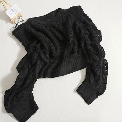 Sieviešu Yitimoky džemperis, dobs, adīts džemperis, džemperis ar garām piedurknēm, apgriezts tops korejiešu modes rudens ziema 2022 zaļš apģērbs