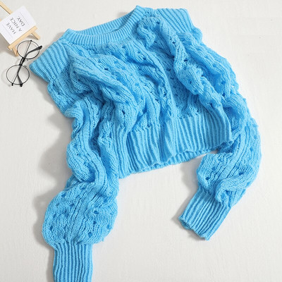 Sieviešu Yitimoky džemperis, dobs, adīts džemperis, džemperis ar garām piedurknēm, apgriezts tops korejiešu modes rudens ziema 2022 zaļš apģērbs