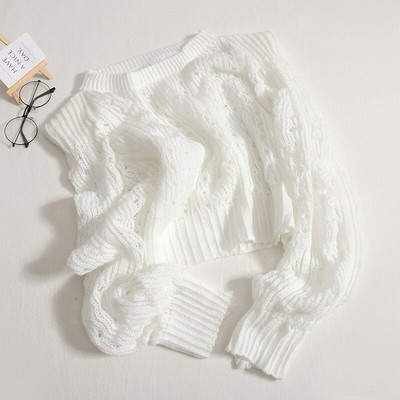 Sieviešu Yitimoky džemperis, dobs, adīts džemperis, džemperis ar garām piedurknēm, apgriezts tops korejiešu modes rudens ziema 2022 zaļš apģērbs