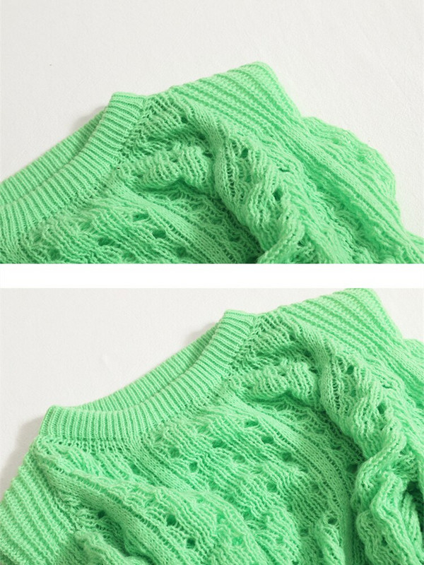 Sieviešu Yitimoky džemperis, dobs, adīts džemperis, džemperis ar garām piedurknēm, apgriezts tops korejiešu modes rudens ziema 2022 zaļš apģērbs