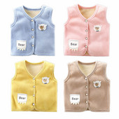 0-5Y Cartoon Bear Winter Kid Γιλέκο Γούνινο Γιλέκο Χοντρό ζεστό μπουφάν αμάνικο κοριτσάκι αγόρι Παιδικά ρούχα Παιδικά ρούχα