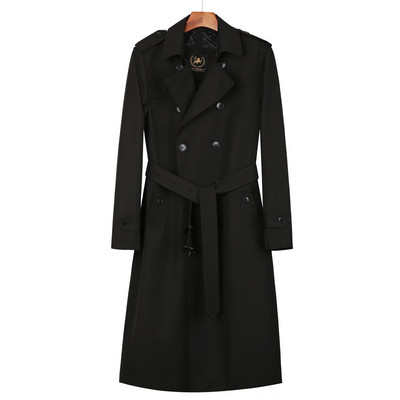 Super Long Windbreaker Ανδρική βρετανική καμπαρντίνα με διπλό στήθος μεσαίο γκρι μακρύ φόρεμα Άνοιξη Φθινόπωρο Νέα μόδα πάνω από το γόνατο