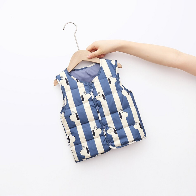 Βρεφικά γιλέκα Αμάνικα Cartoon Down Ρούχα Μπουφάν Αγόρια Κορίτσια Παλτό Παιδικό Γιλέκο εξωτερικού χώρου Γιλέκο Παιδικά Πανωφόρια JYF