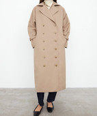 Γυναικείο παλτό με άμμο μακριά καμπαρντίνα με διπλό στήθος μακρυμάνικο μανίκια ζώνη Bloggers παλτό 2021 Fashion New