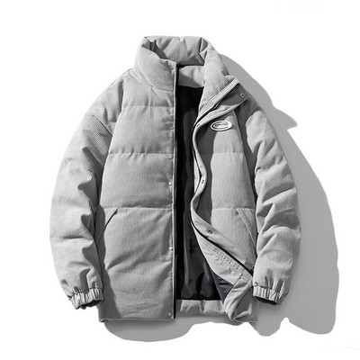 Χειμερινό ζεστό παλτό Oversize Bubble Jacket Μονόχρωμο Ανδρικό Χειμερινό Παλτό Διάφορα Χρώματα Streetwear Ρετρό Κοτλέ μπουφάν