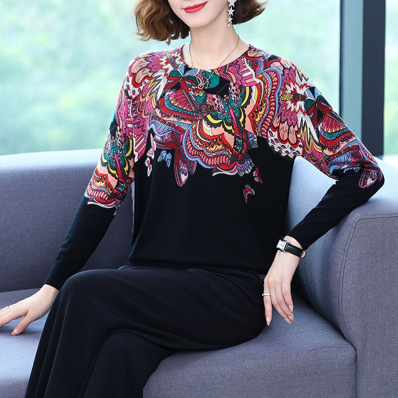 YISU 2021 Νέο φθινοπωρινό μάλλινο πουλόβερ πουλόβερ Γυναικεία Μαλακά χαλαρά πλεκτά πουλόβερ Jumpers Γυναικεία πουλόβερ εκτύπωσης μόδας Γυναικεία