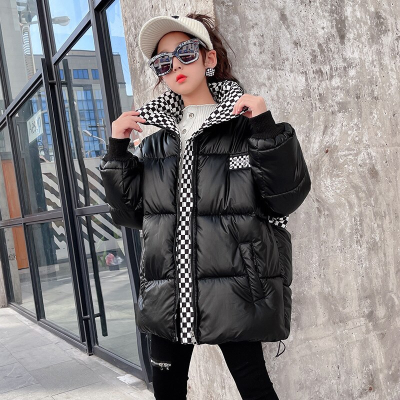 8 10 ετών για κορίτσια με βαμβακερά χειμωνιάτικα μπουφάν Μόδα για αγόρια Χαλαρό παχύ παλτό για έφηβες