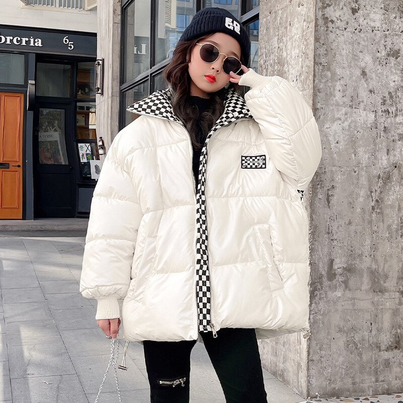 8 10 ετών για κορίτσια με βαμβακερά χειμωνιάτικα μπουφάν Μόδα για αγόρια Χαλαρό παχύ παλτό για έφηβες